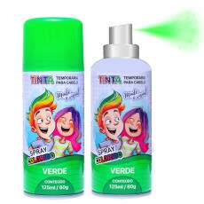 2 Tintas Spray Cabelo Maluco Lav�vel Carnaval Infantil Verde