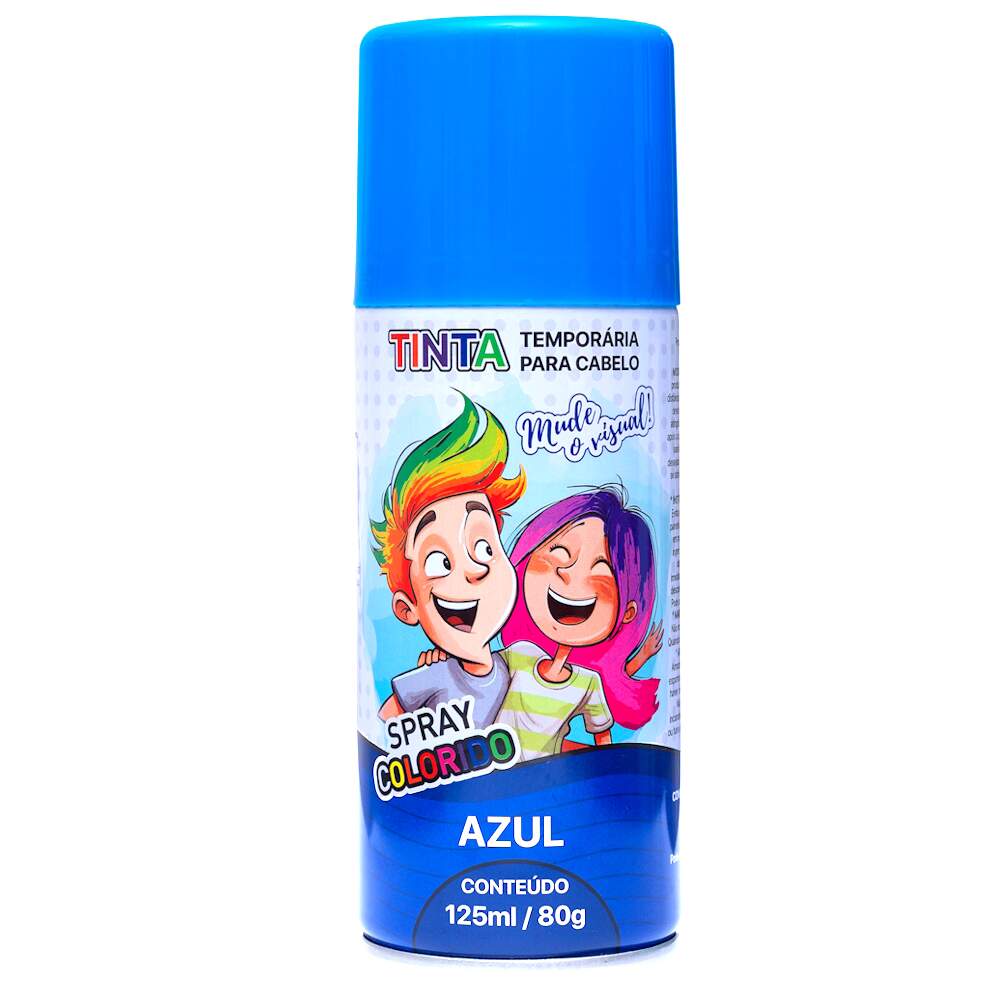 2 Tintas Azul Spray Cabelo Maluco Lavável Carnaval Infantil - Flix ...