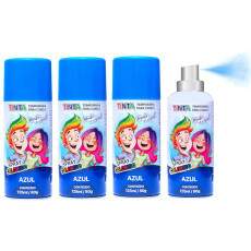 4 Tinta Azul Tempor�ria Infantil Adulto Festa Cabelo Maluco