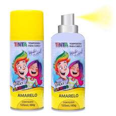 2 Tintas Spray Amarelo Cabelo Maluco Lav�vel Carnaval Festa