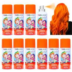 10 Tintas Spray Cabelo Maluco Lav�vel Laranja Festa Halloween Atacado Revenda