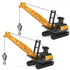 Kit 2 Mini Trator Guindaste Articulada Esteira Cabine 360