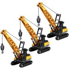 Kit 3 Mini Trator Guindaste Articulada Esteira Cabine 360