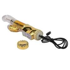 Vibrador Rotativo Ponto G com Estimulador Clitoriano Recarreg�vel Dourado - Prazer Intenso