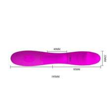 Vibrador Ponto G Recarregvel com Estimulador Clitoriano e 30 Modos de Vibrao - Snappy Roxo