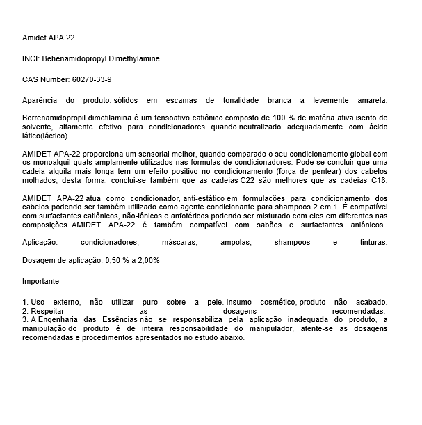 Amidet APA 22 - KAO CHEMICALS: 06/2025 - Engenharia das Essências ...