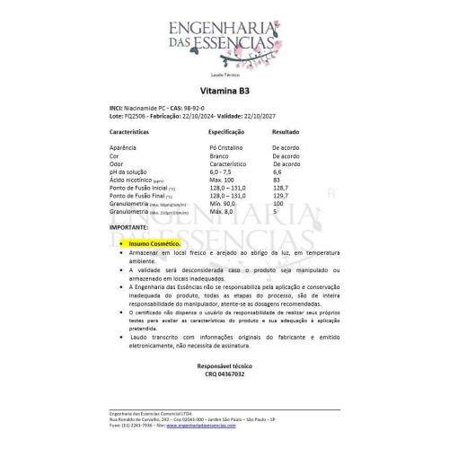 Vitamina B3 - DSM Pharmaceuticals: 22/10/2027