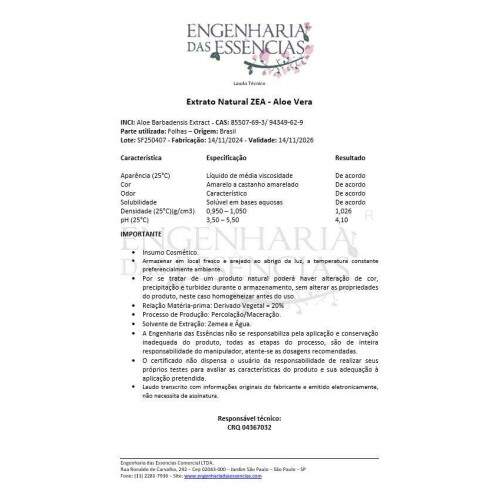 Extrato Natural ZEA - ALOE VERA : 14/11/2026