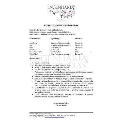Extrato GLICLICO DE BARDANA - Opo: 02/04/2027