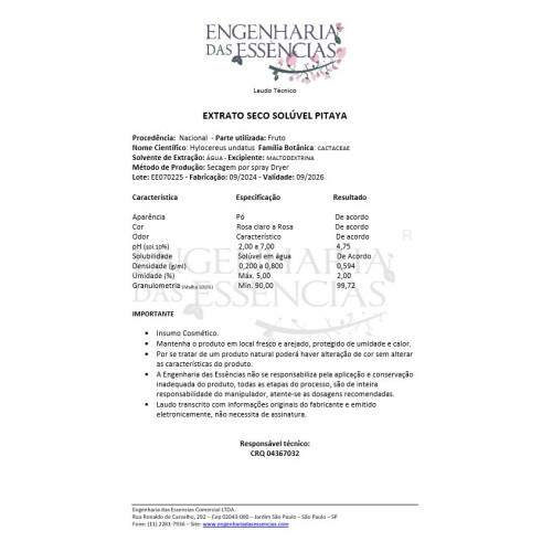EXTRATO SECO SOLVEL DE PITAYA - Opes: 09/2026