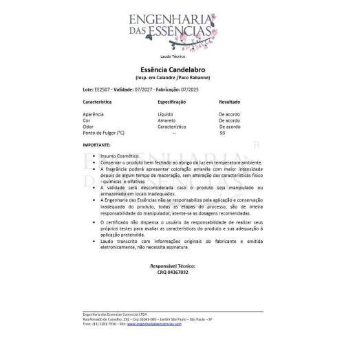 Essncia CANDELABRO Insp Calandre /Paco Rabanne : 07/2027