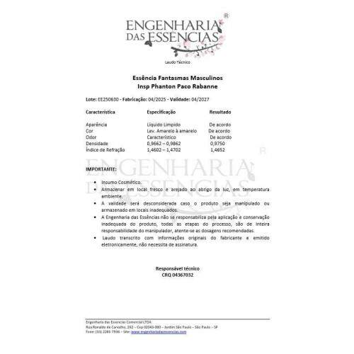 Essncia FANTASMAS MASCULINOS Insp Phanton Paco Rabanne : 04/2027