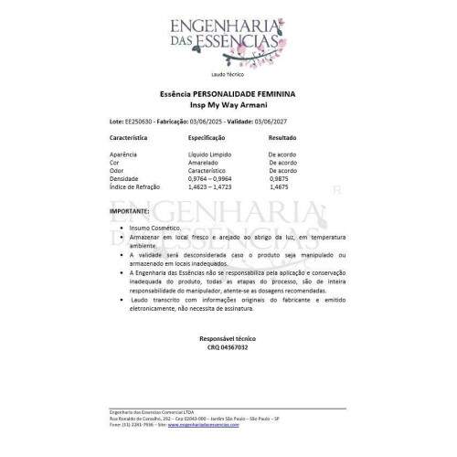Essncia PERSONALIDADE FEMININA Insp My Way Armani: 03/06/2027