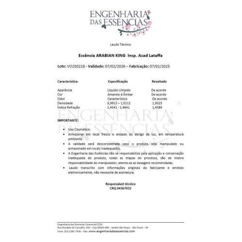 Essncia ARABIAN KING Insp. Asad Lattafa : 07/02/2026