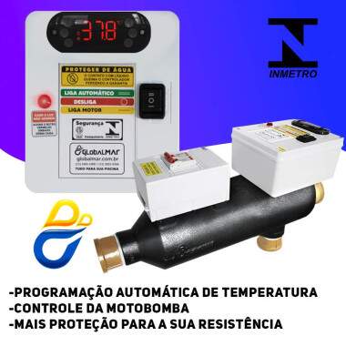 AQUECEDOR DE PISCINAS AUTO G-100 TRIFASICO C/ PAINEL MOVEL 18KW 220V