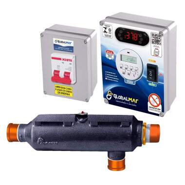Aquecedor Eltrico Globalmar Automtico Temporizado Painel Mvel Para Piscinas At 40 Mil Litros