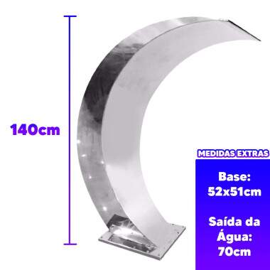 Cascata para Piscina Caldeirao em Ao Inox Escovado Librainox