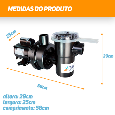 KIT FILTRO F350 MOTOBOMBA 1/3CV NAUTILUS COM AREIA