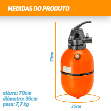 KIT FILTRO F350 MOTOBOMBA 1/3CV NAUTILUS COM AREIA