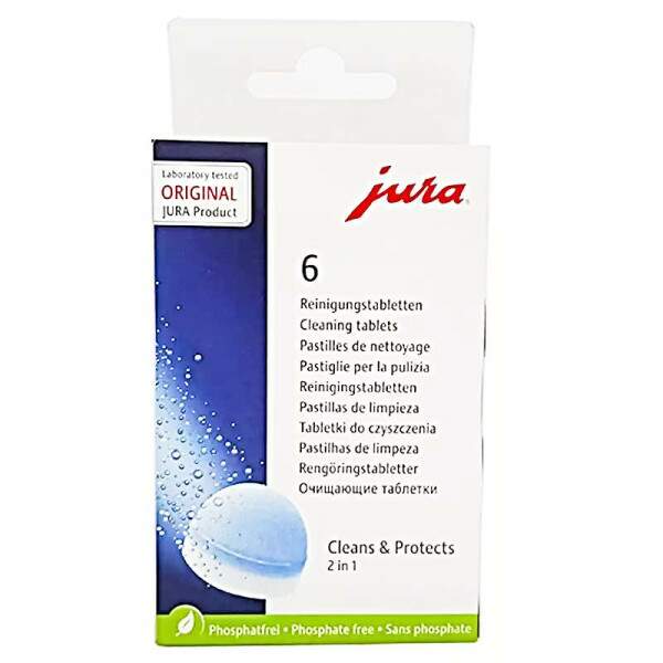 Pastilhas De Limpeza Descalcificantes Original Jura Caixa 6Un Para Cafeteiras e Mquinas de Caf Expresso ID9373