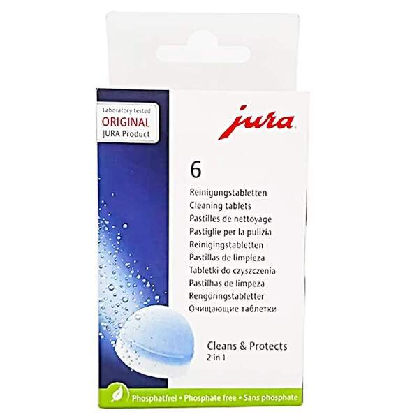 Pastilhas De Limpeza Descalcificantes Original Jura Caixa 6Un Para Cafeteiras e M�quinas de Caf� Expresso ID9373