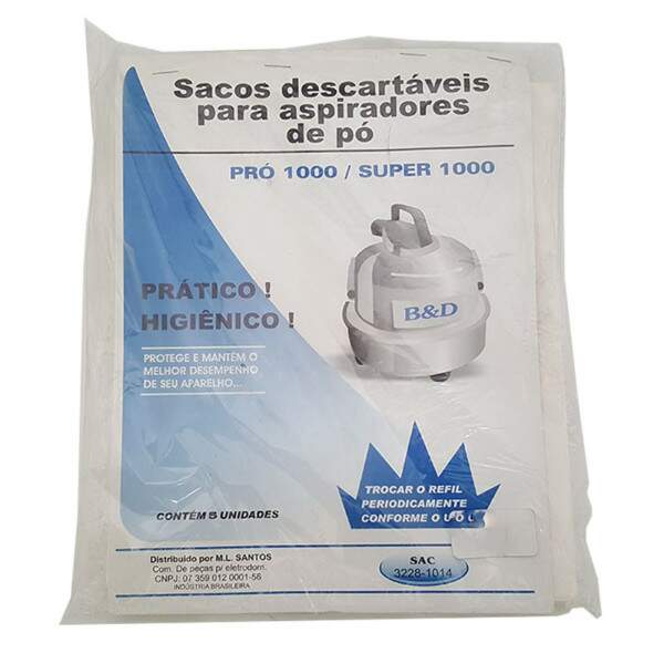 Saco Descartvel C/ 5 Un Para Asp BeD PRO1000 1551