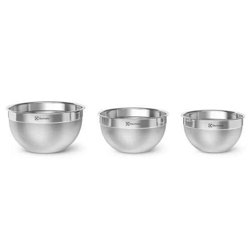 3 Bowls De Inox Electrolux com Tampa Plstica e Muito Estilo