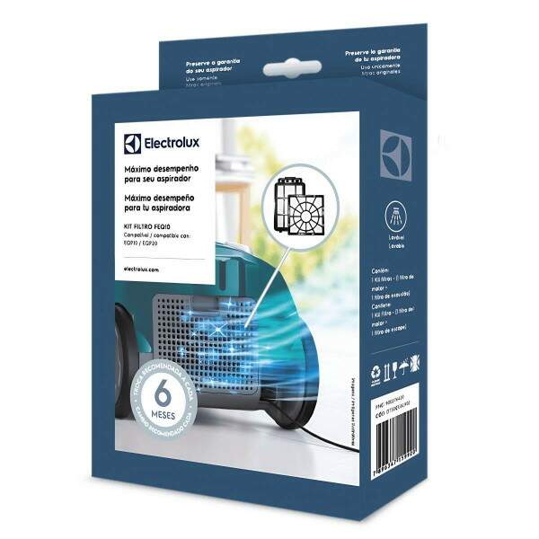 Kit Filtros De Ar Original Para Aspirador Electrolux EQP10 EQP20 ID50698