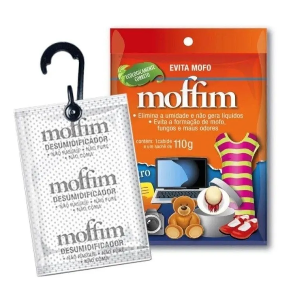 Antimofo Desumidificador Moffim 110g Contra Umidade, Fungos e Maus Odores