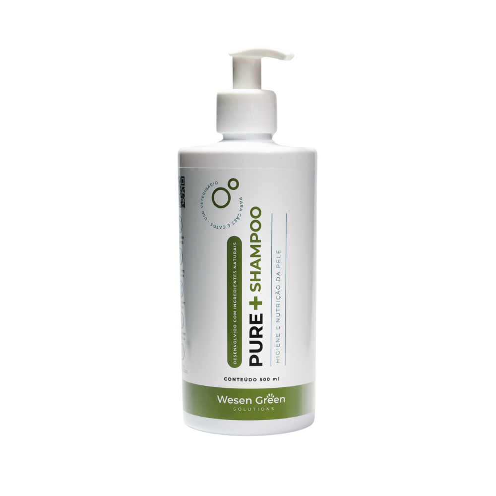 PURE+ Shampoo 500ml Wesen Green Limpeza Natural para Pets