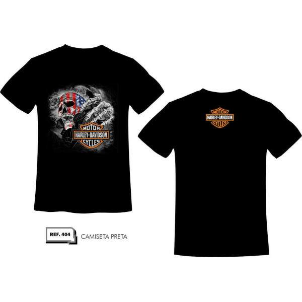 CAMISETA ALLBOY HARLEY MOTOR CYCLES PRETO 