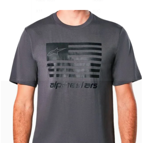 Camiseta Alpinestars Flang Cinza Escuro/Preto 2xl