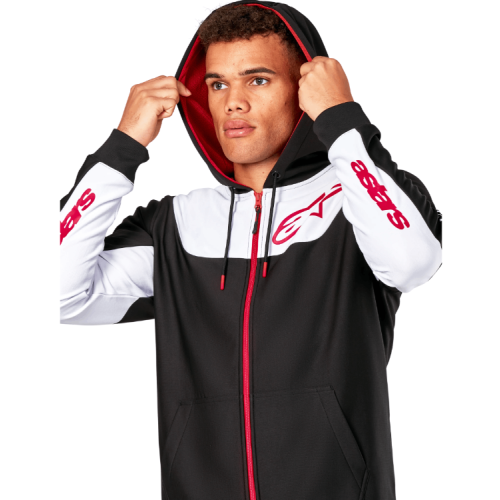 Moletom Alpinestars Sessions V3 Hoodie Preto/Branco/Vermelho