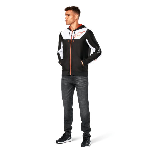 Moletom Alpinestars Sessions V3 Hoodie Preto/Branco/Vermelho