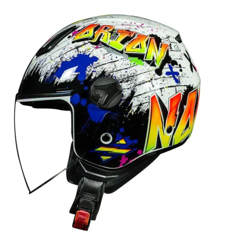 Capacete Norisk Orion Shine White/Orange