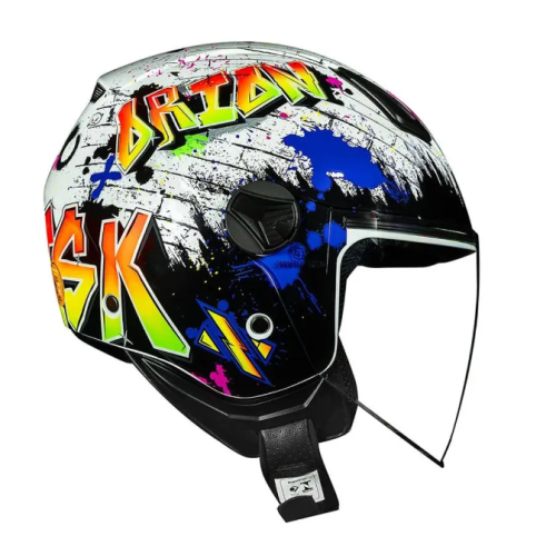 Capacete Norisk Orion Shine White/Orange