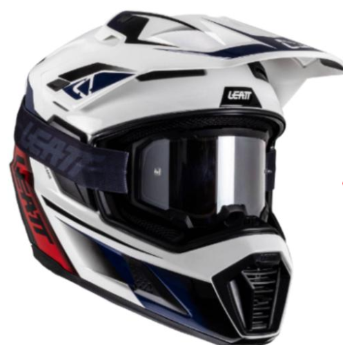 Capacete Leatt 8.5 Adventure Com culos v25 Branco Azul Royal