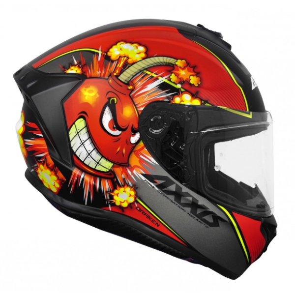 CAPACETE AXXIS DRAKEN BOMB MATT BLACK/RED