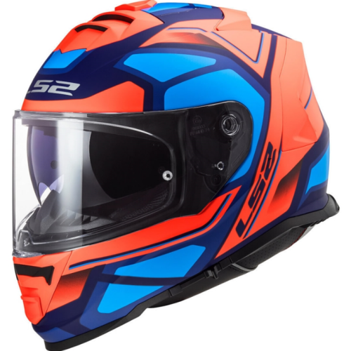 CAPACETE LS2 STORM FF800 FASTER SLANT MATT BLU/FLUOR ORG