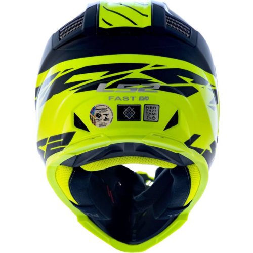 CAPACETE LS2 FAST MX437 ROAR MATTE BLK/HI-VIS-YLW