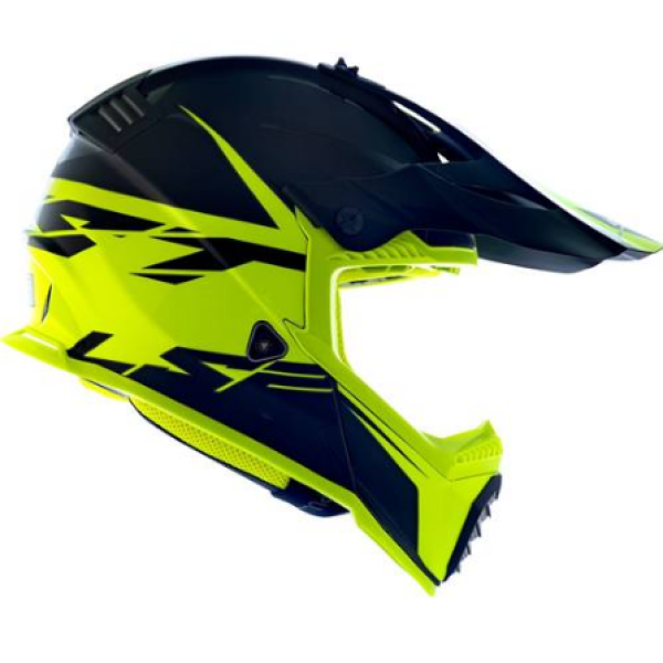 CAPACETE LS2 FAST MX437 ROAR MATTE BLK/HI-VIS-YLW