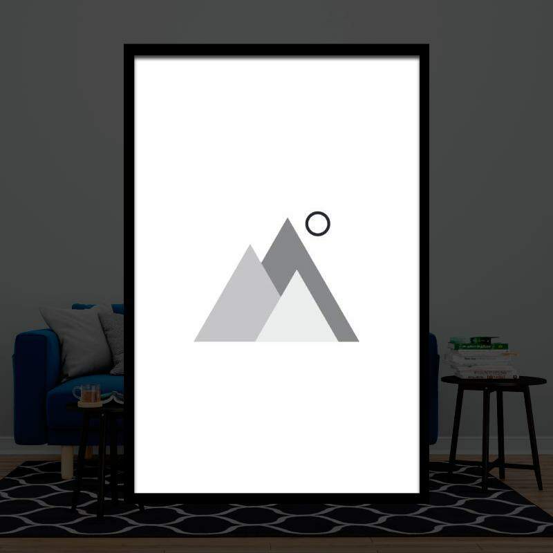 Quadro �cones Minimalistas Geom�tricos P&B 17