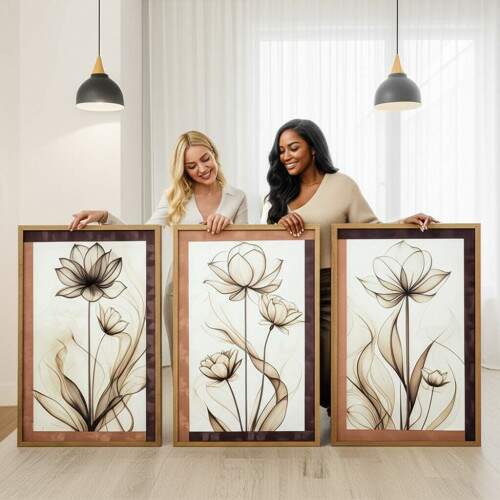 Quadro Floral Abstrato Terrocata Art�stico