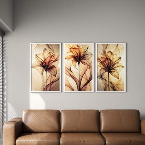 Quadro Floral Abstrato Silhuetas: Harmonia e Eleg�ncia