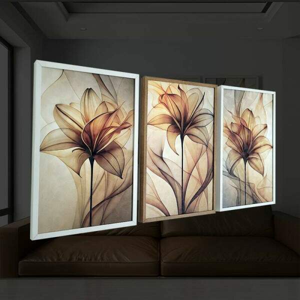 Quadro Floral Abstrato Silhuetas: Harmonia e Elegncia