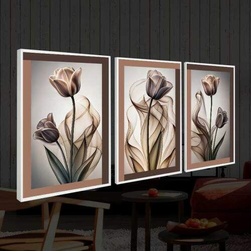 Quadro Floral Abstrato Tulipas: Luxo e Eleg�ncia