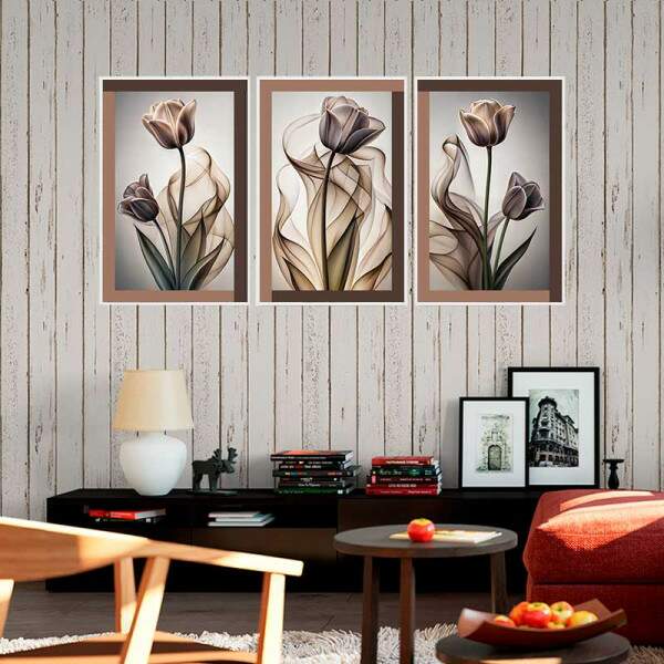 Quadro Floral Abstrato Tulipas: Luxo e Elegncia