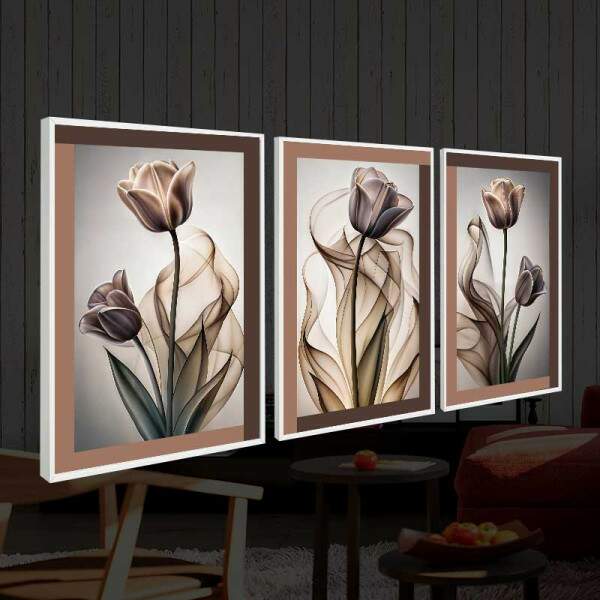 Quadro Floral Abstrato Tulipas: Luxo e Elegncia