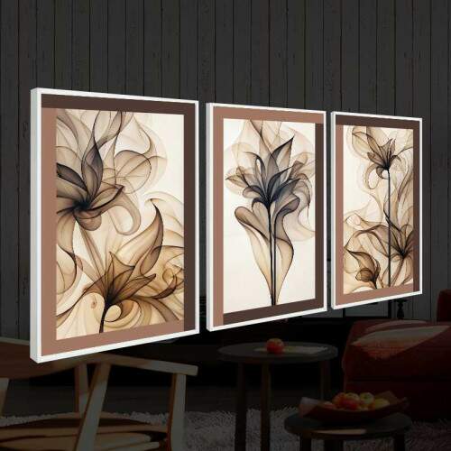 Quadro Floral Abstrato Sensa��es: Leveza e Eleg�ncia