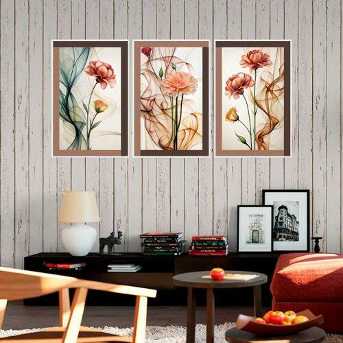 Quadro Floral Abstrato Dan�a das Rosas: Harmonia e Delicadeza